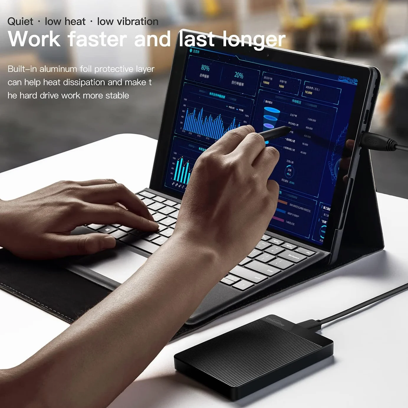 UnionSine Disque Dur Externe Portable 500Go 2.5" USB 3.0 SATA HDD Noir
