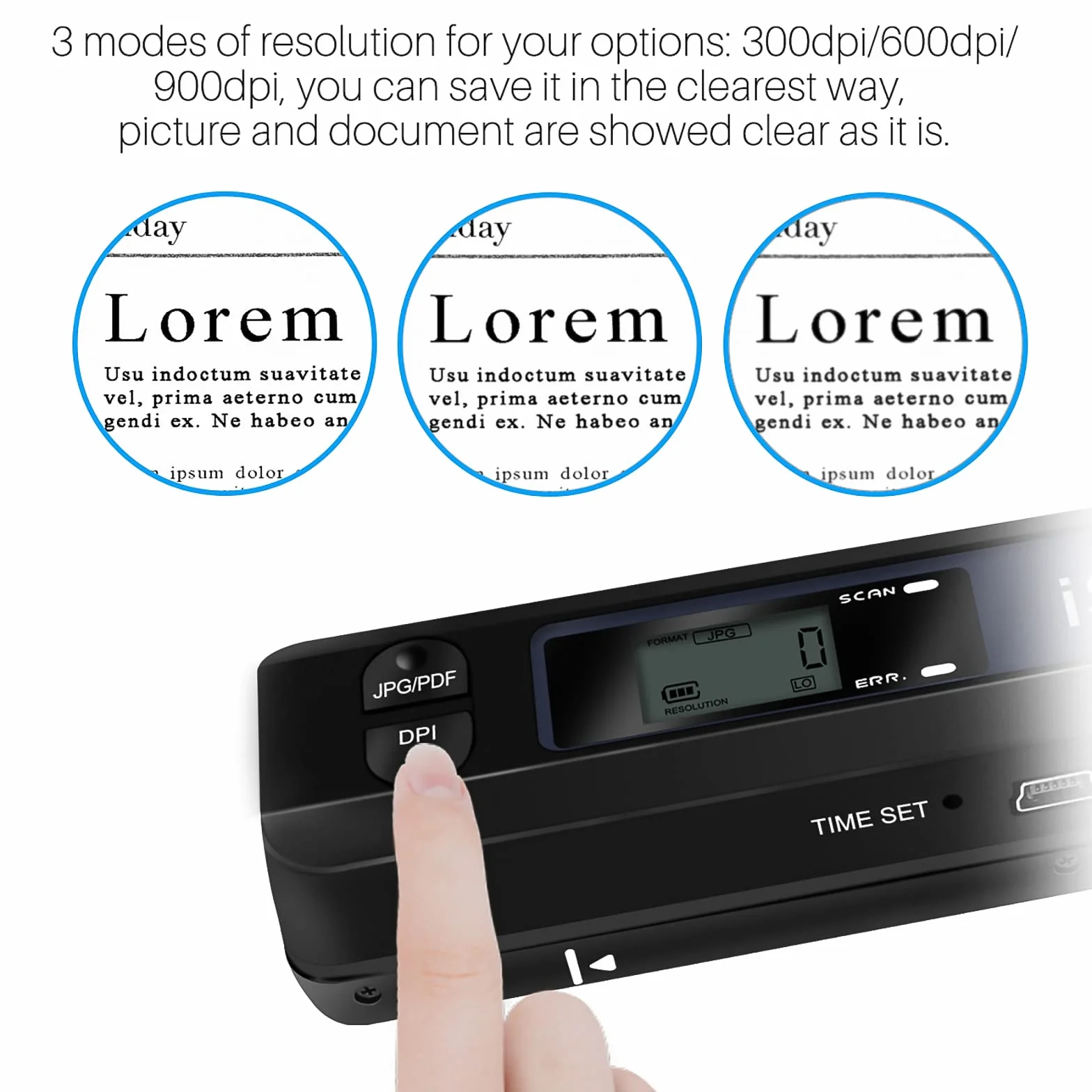 Scanner de Documents Portable USB 900DPI A4 Couleur Numérisation avec Carte 16GTF