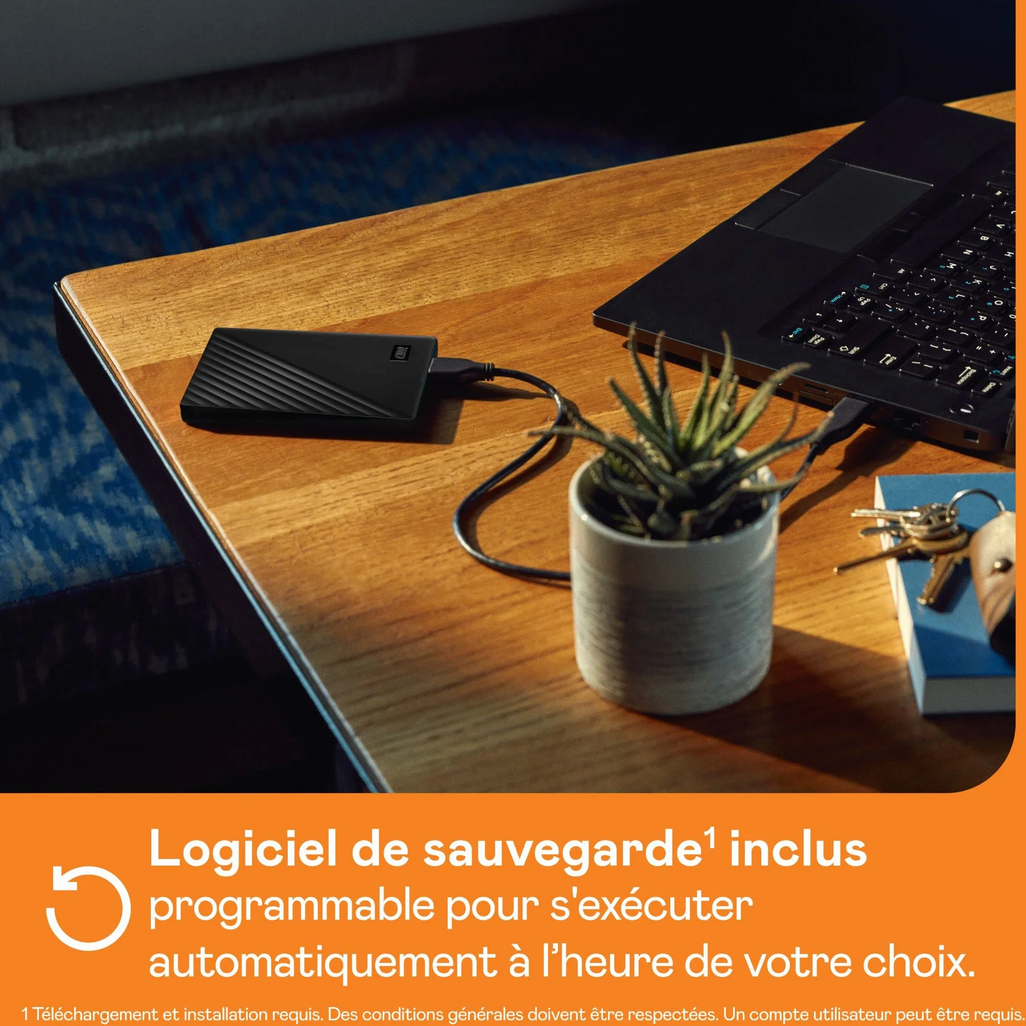 WD 5To My Passport Disque Dur Externe Portable, Sauvegarde et Protection par Mot de Passe, Noir
