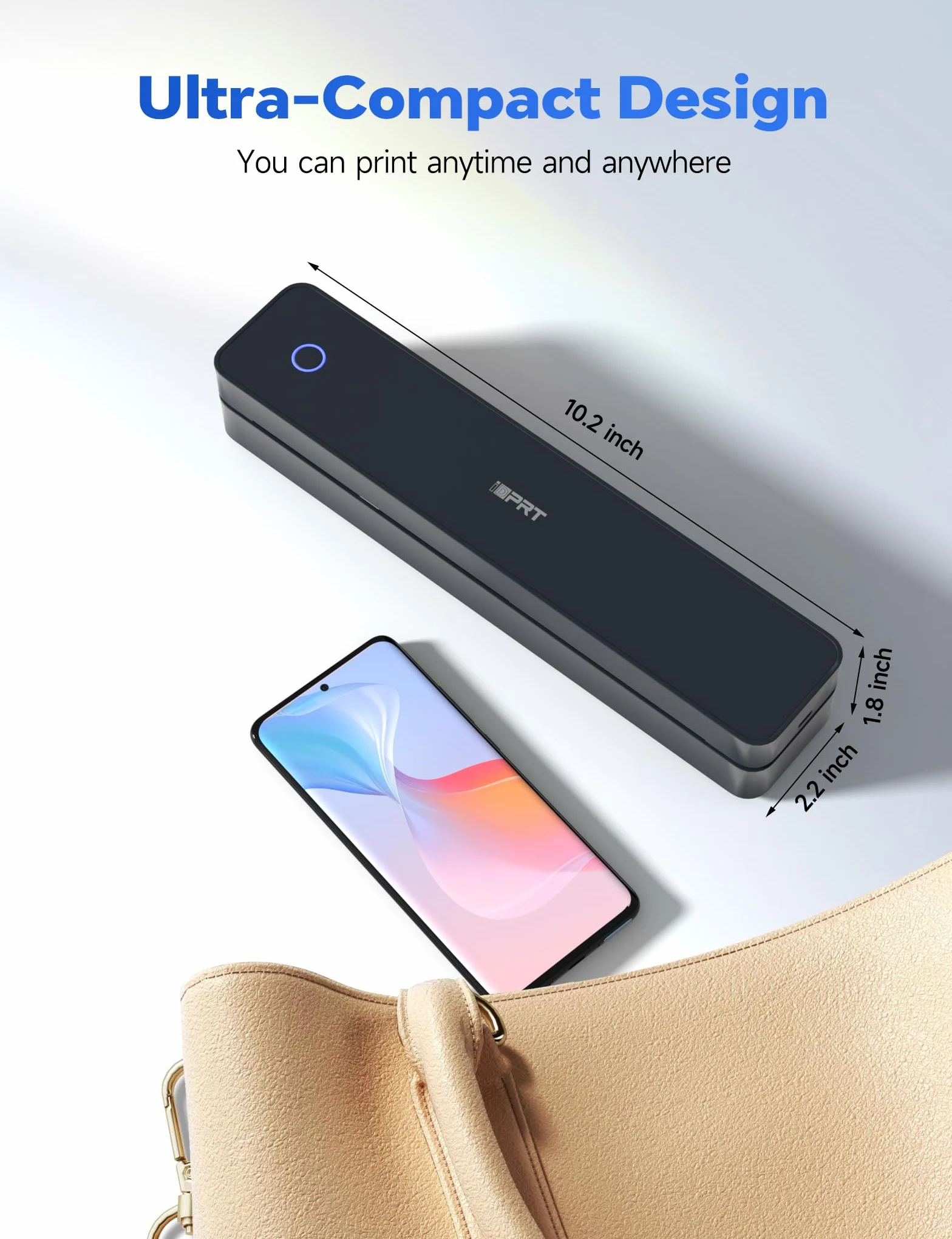iDPRT MT610pro Imprimante Thermique A4 300DPi Bluetooth Portable Noir