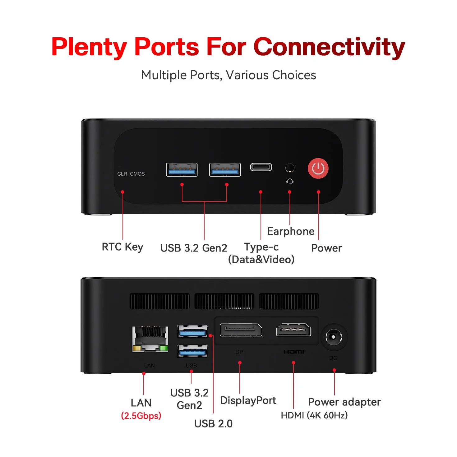 Beelink SER5 Pro Mini PC AMD Ryzen 5 5625U 16 Go RAM DDR4 480 Go SSD WiFi 6 BT5.4
