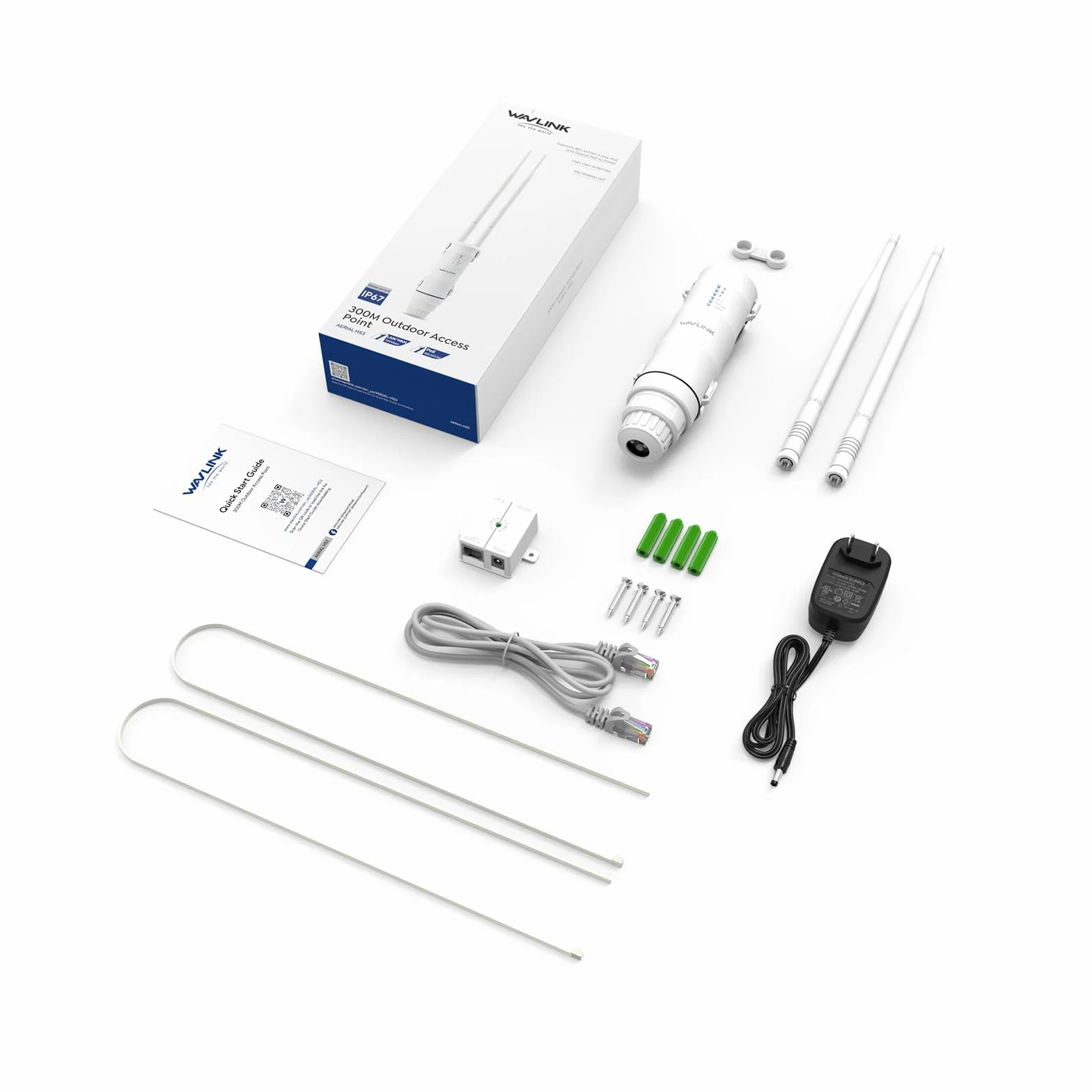 Amplificateur Wavlink N300 2.4G Répéteur WiFi Extérieur Puissant avec Antenne Longue Portée