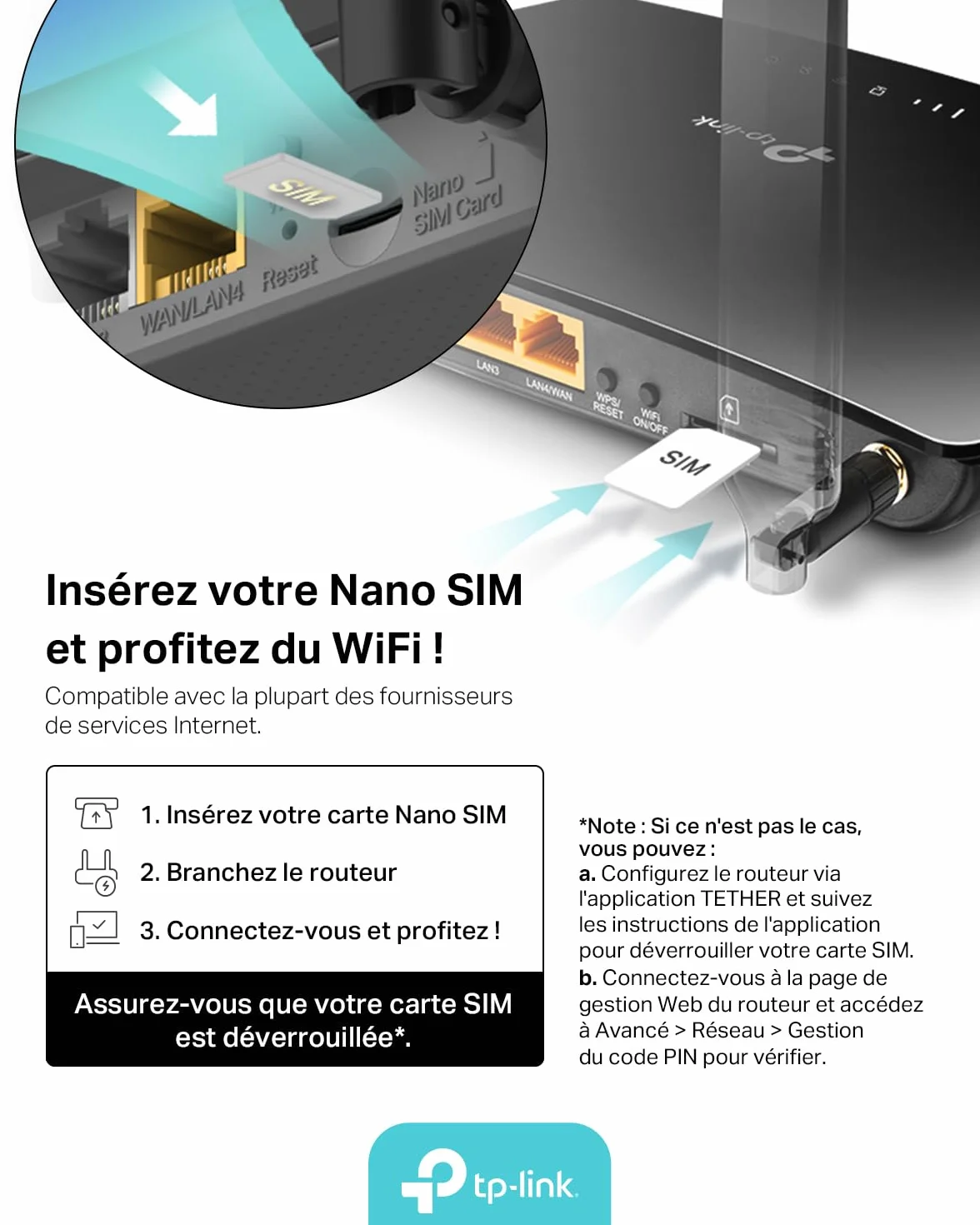 TP-Link TL-MR6400 Routeur 4G LTE WiFi 300 Mbps, Carte SIM Micro, 2 Antennes LTE Amovibles