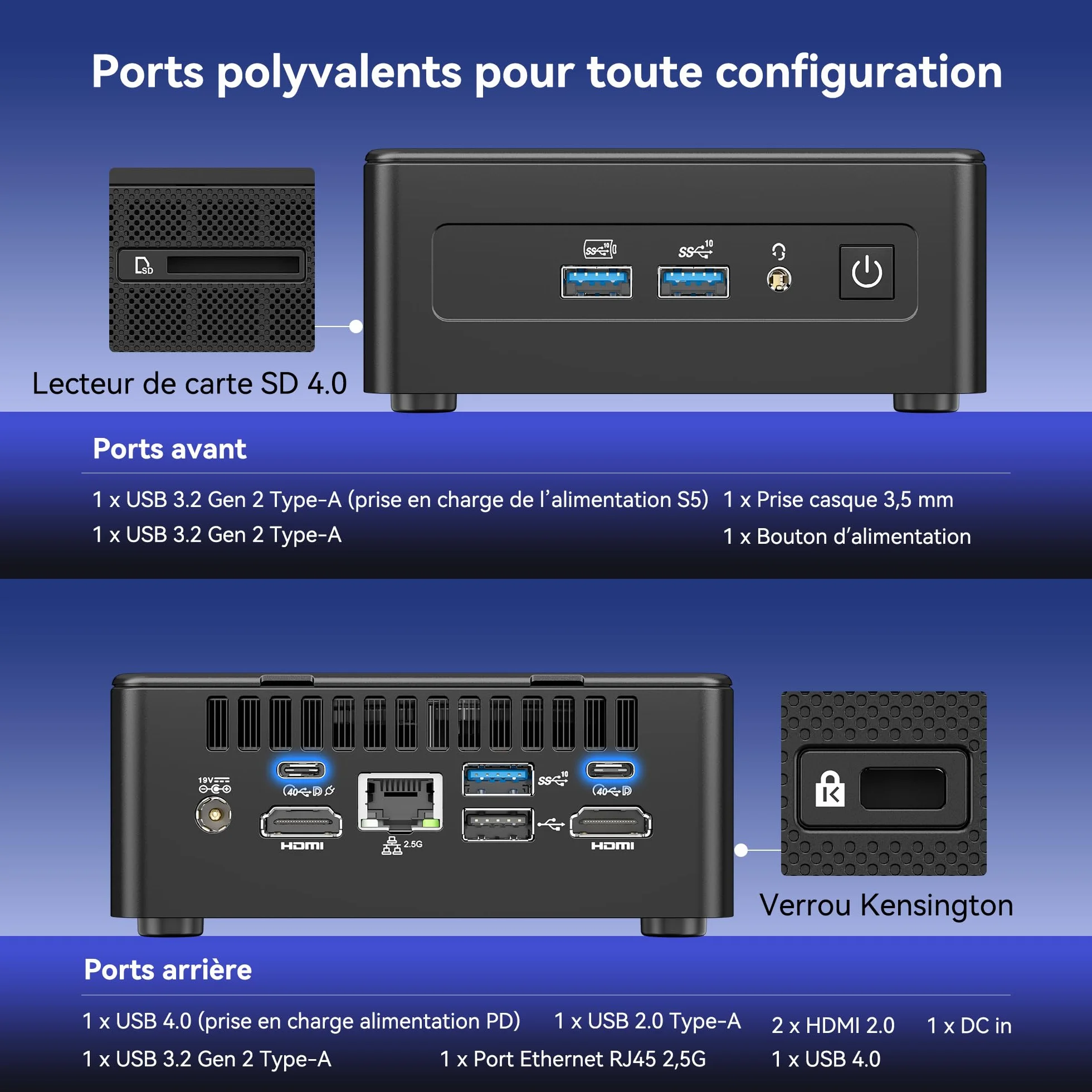 GEEKOM IT15 Mini PC Intel Core Ultra 9 285H 32Go DDR5 2To SSD GPU Intel Arc 140T WiFi 7 Win 11