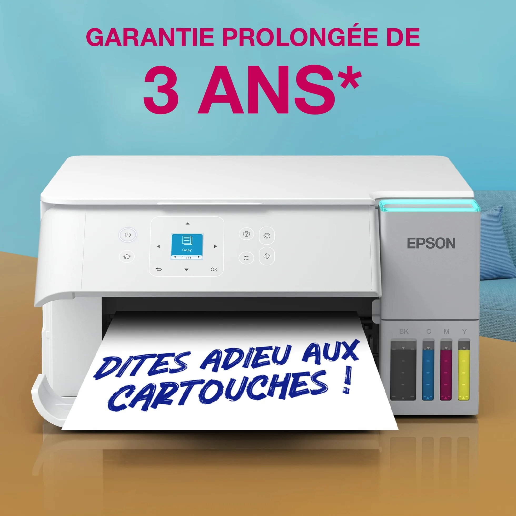 Epson EcoTank ET-2956 Imprimante A4 Wi-Fi AirPrint Recto Verso