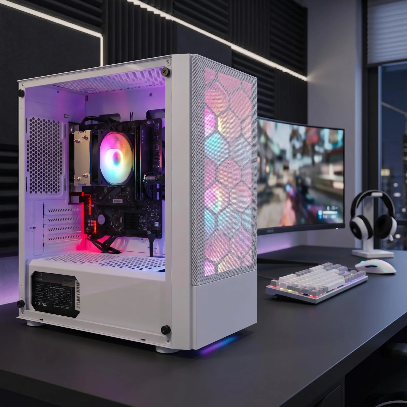 PC Ordinateur de Bureau Ryzen 5 3400G 16Go DDR4 RAM 512Go SSD WiFi6 BT 5.0 Windows 11 Pro