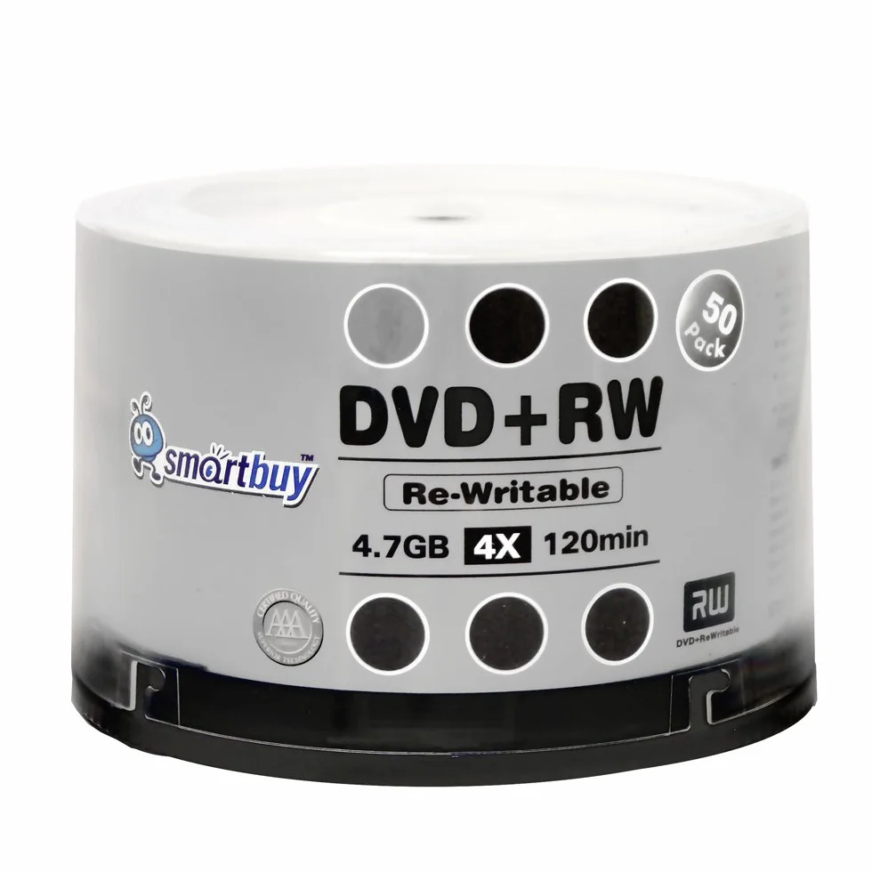 Lot de 100 Smartbuy DVD+RW 4.7 Go 120 Min réinscriptibles