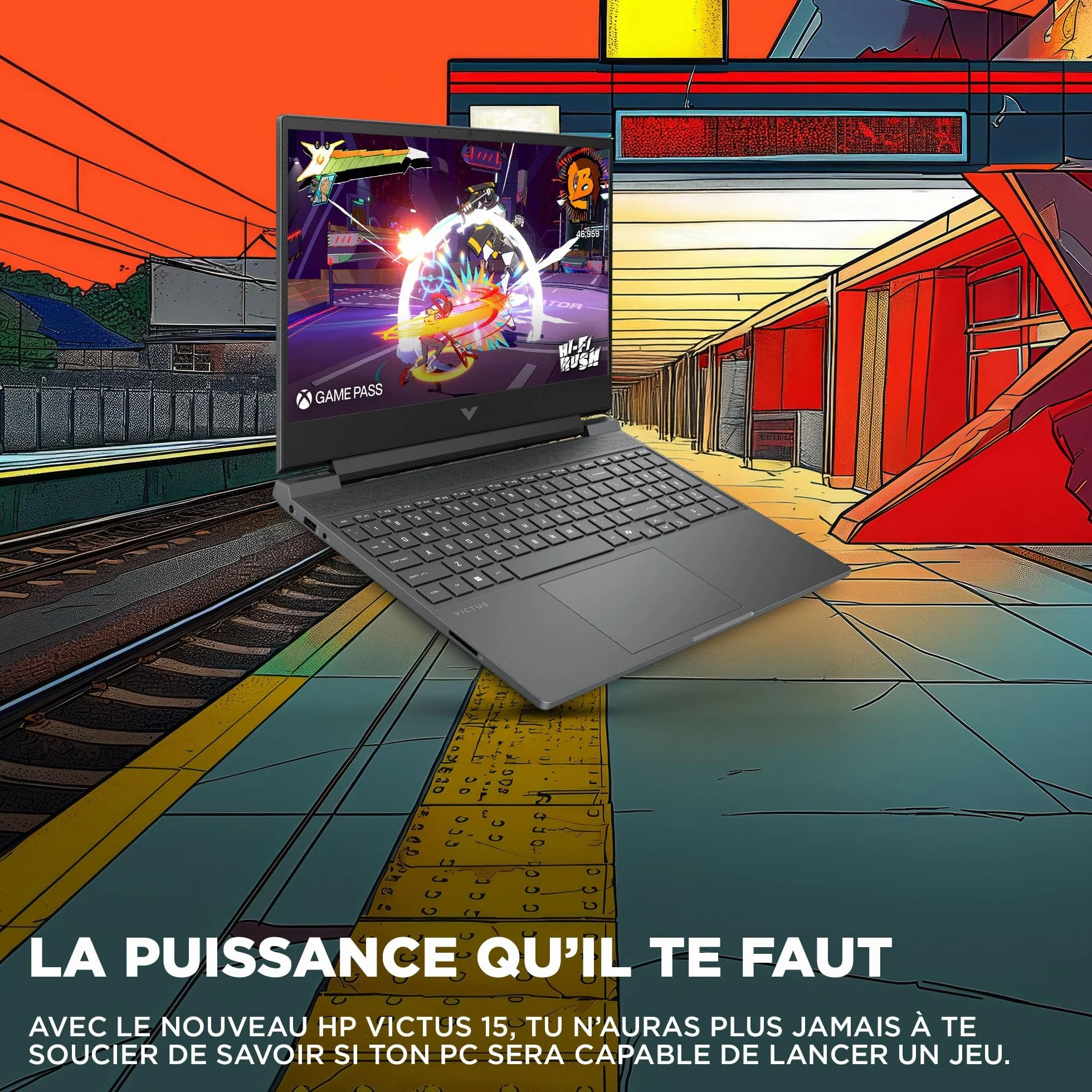 HP Victus 15-fb3003sf Ordinateur Portable Gaming 15,6" FHD IPS 144 Hz PC Portable Gamer AMD Ryzen 7 744H 16 Go RAM SSD 512 Go Nvidia GeForce RTX 4050 6Go Windows 11 Gris AZERTY