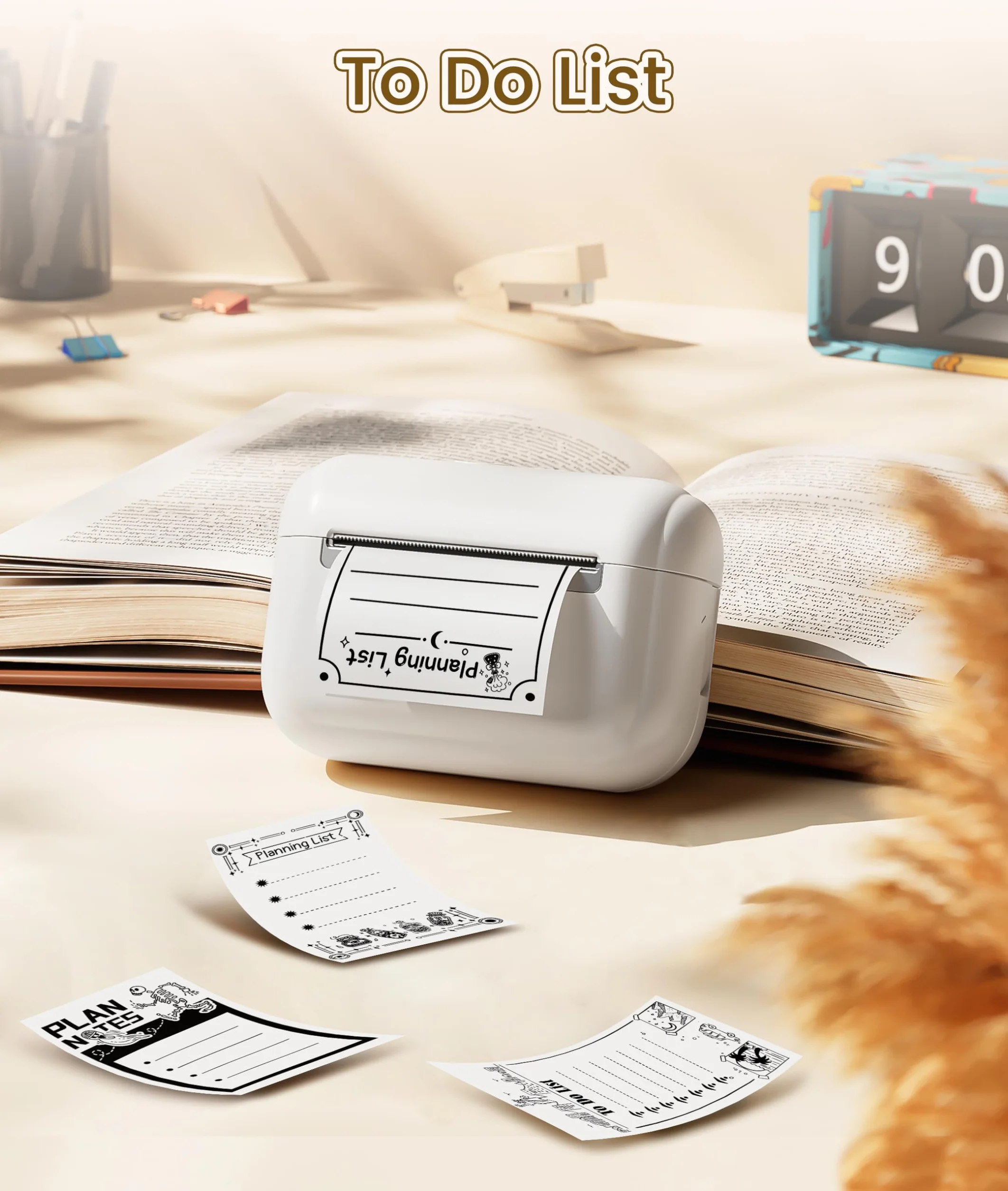 Mini Imprimante Photo Portable Q02E Sans Encre Thermique Bluetooth Compatible iPhone Pad Blanc