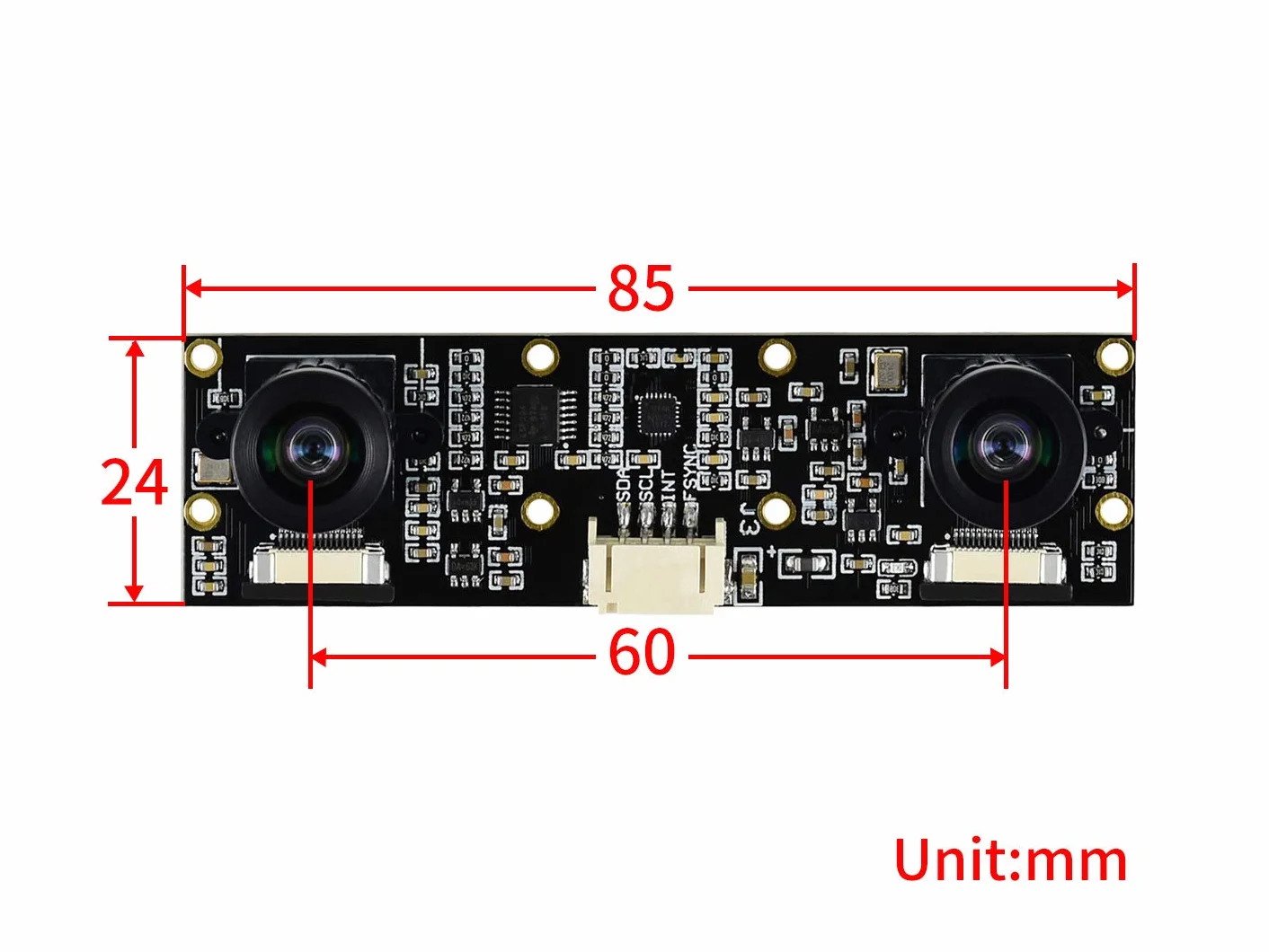 Waveshare Binocular Camera Module Dual IMX219 8MP for AI Vision Depth Stereo Jetson Nano B01 Raspberry Pi 5 Pi4 CM4