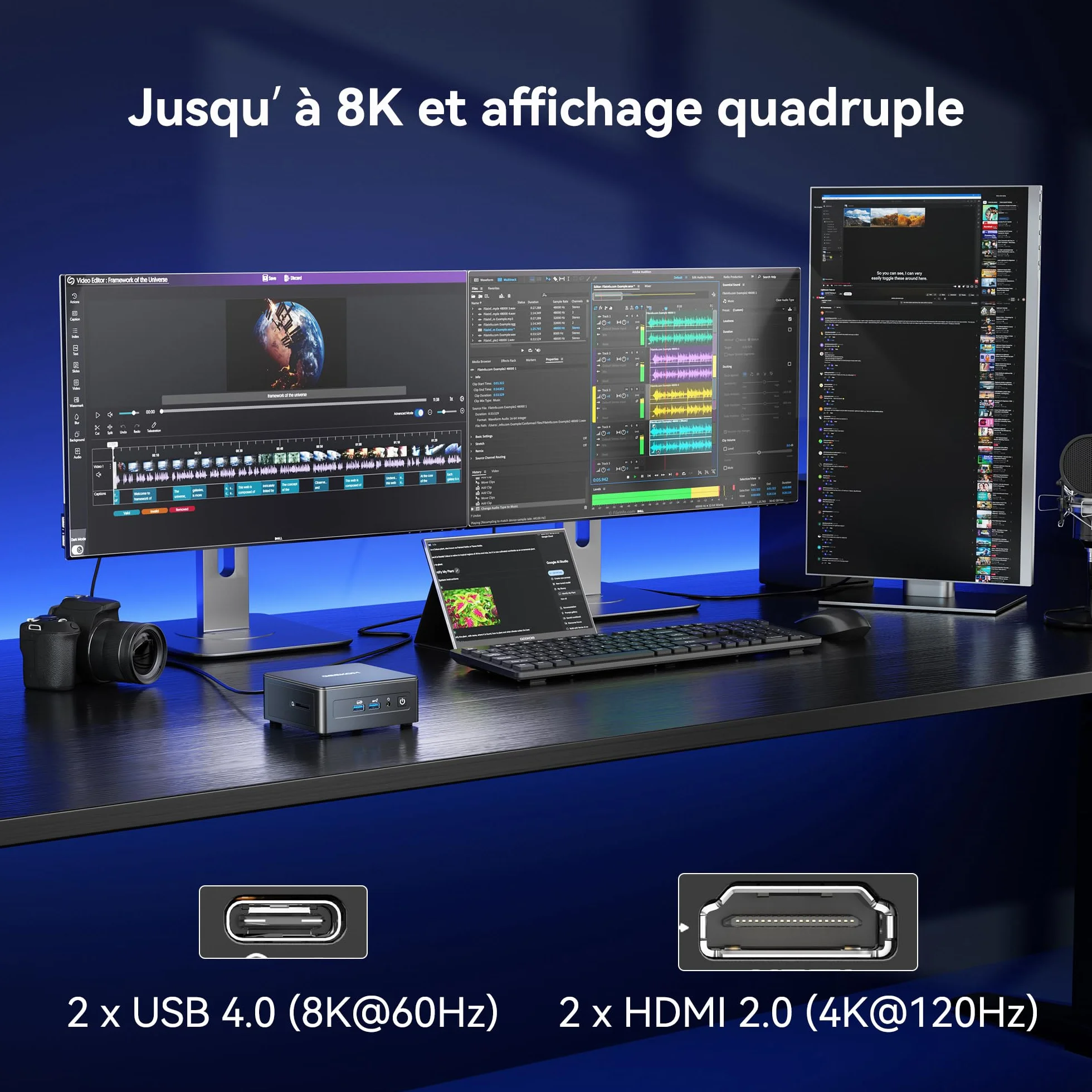 GEEKOM IT15 Mini PC Intel Core Ultra 9 285H 32Go DDR5 2To SSD GPU Intel Arc 140T WiFi 7 Win 11