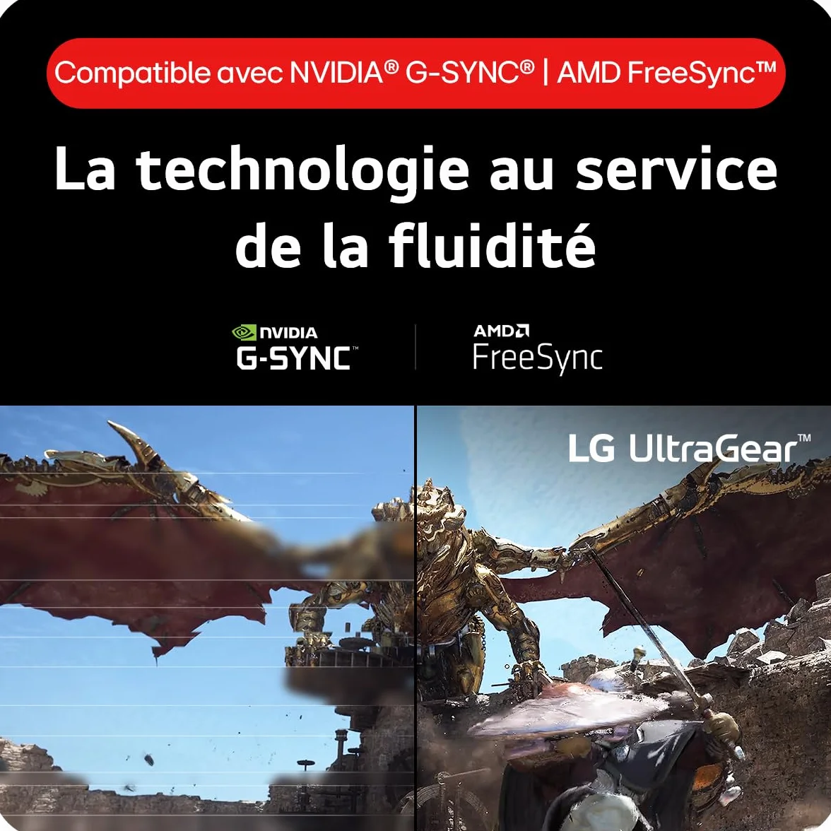 LG Ultragear 27GS75Q-B Ecran PC Gaming 27" IPS QHD 2560x1440 1ms 180Hz 200Hz O/C AMD FreeSync NVIDIA G-Sync