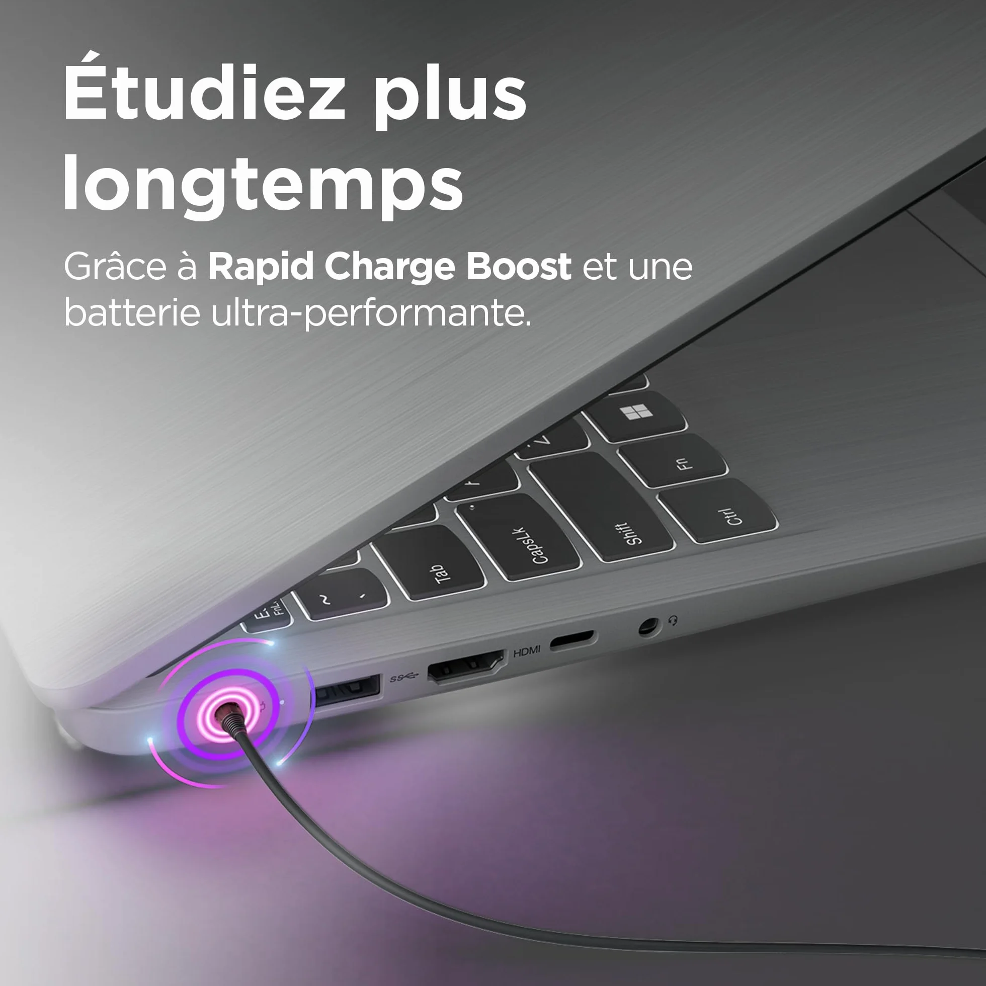 Lenovo IdeaPad 3 17IRU7 Ordinateur Portable 17.3" FHD Intel Core i5-1335U RAM 16Go SSD 512Go Intel Iris XE Graphics Windows 11 Home Clavier AZERTY Français Gris