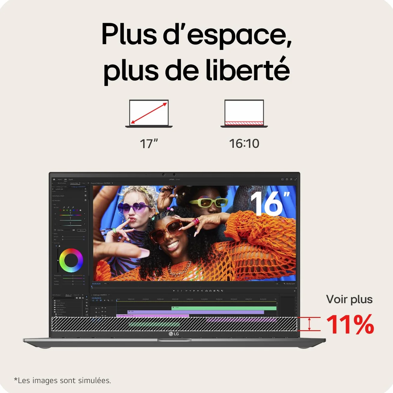 LG Gram 17Z90TL-G.AU8BF PC Portable 17" 1389g DCI-P3 99% QHD+ Intel® Evo™ Ultra7 RAM 32Go SSD 2To NVMe Intel® Arc™ Graphics Windows 11 Home Noir